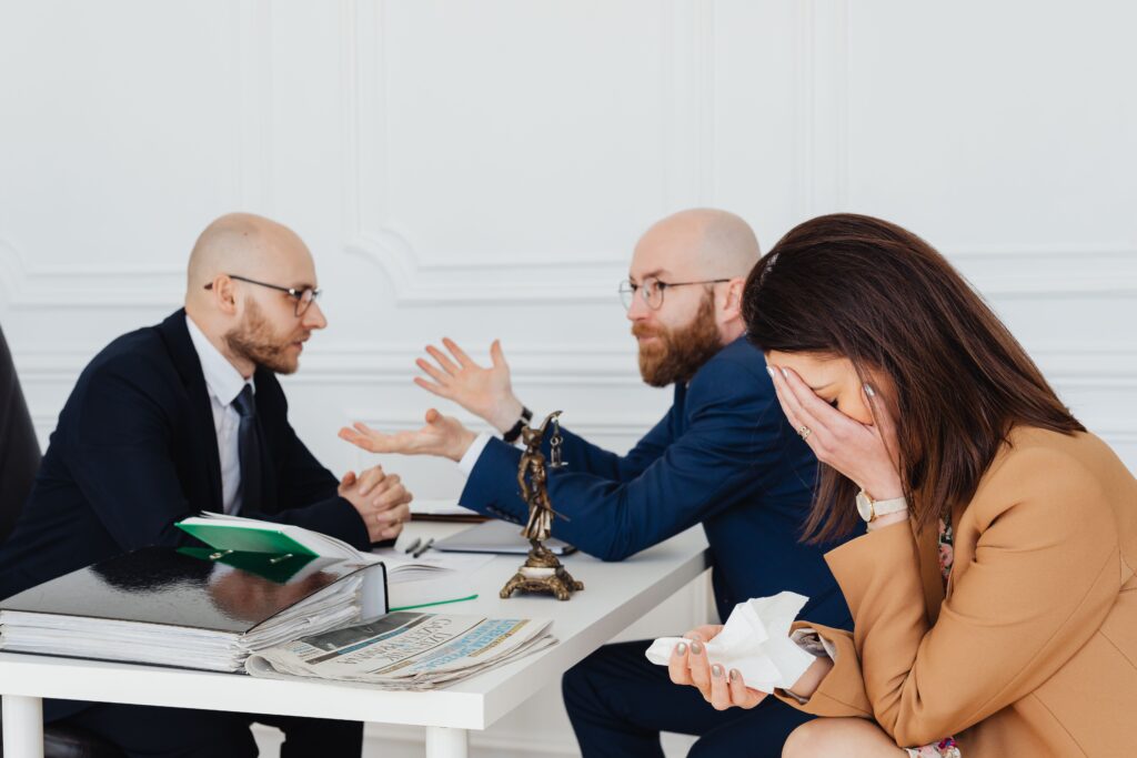 Legal team in discussion at a conference table