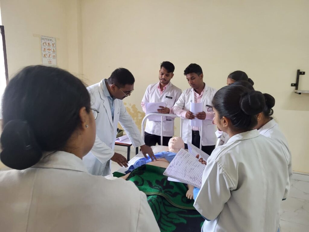Medical team in white coats gathered in a clinic
